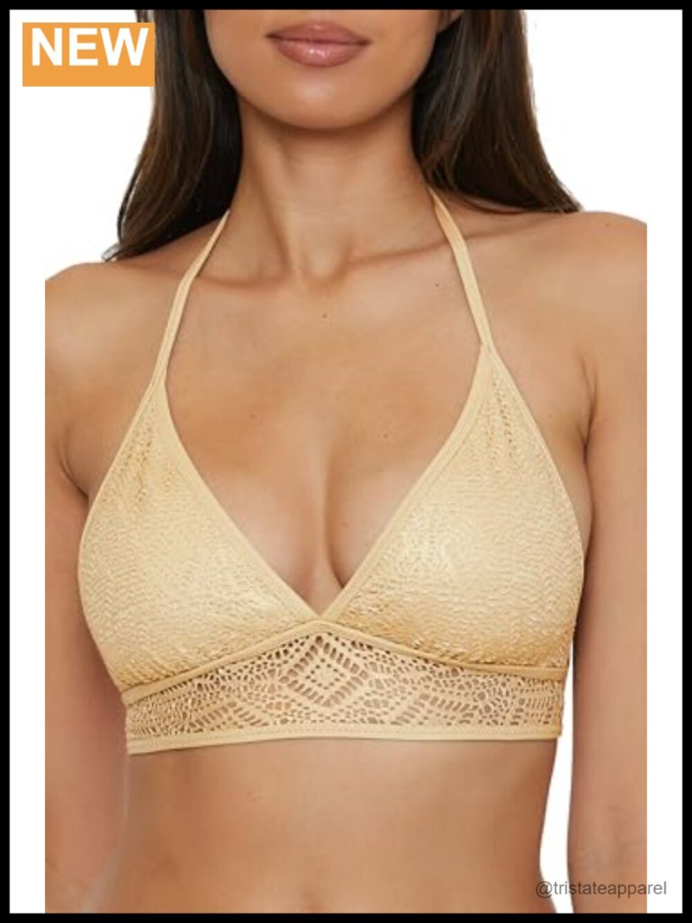 Women's Halter Bikini Top Adjustable Tie Back Swimwear Separate